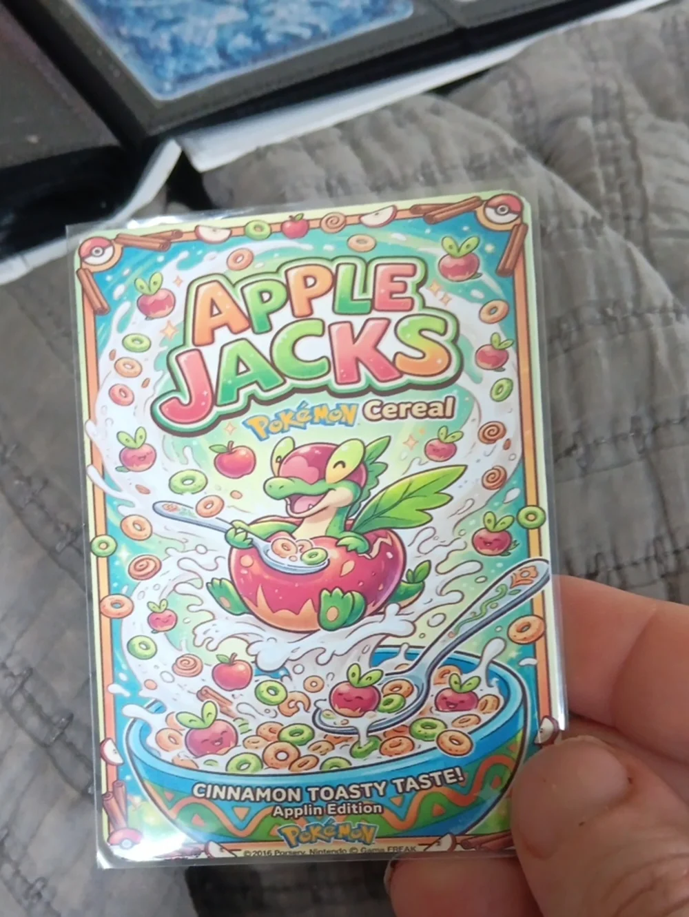 Pokemon Apple Jacks Cereal Card - Green, Red, Blue Artwork